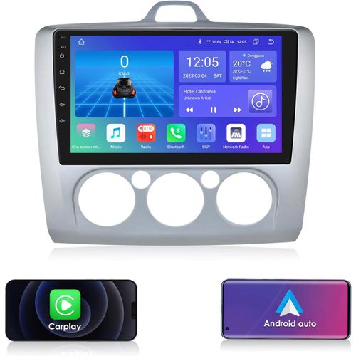 Mondodigitale-Autoradio Pour Ford Focus Exi Mt 2 3 Mk2 / Mk3 (2004-2011), Écran Tactile Qled 9 Pouces 4+32go Android 12 Navi Ion Gps Avec Météo Carplay Bluetooth 4g Lte Swc Wifi Dsp Usb