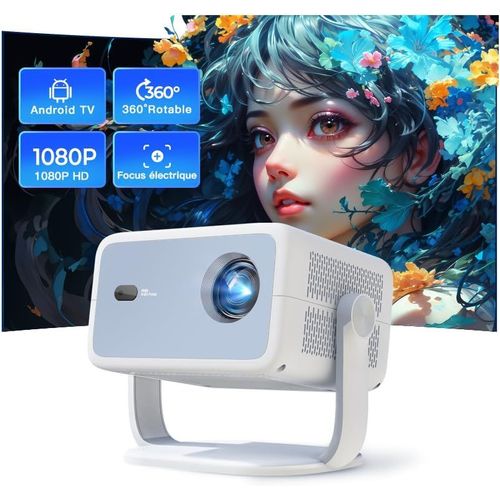 MONDODIGITALE-Videoprojecteur Mini Projecteur, Portable Projecteur Video Avec Wifi Et Bluetooth, 4K Supporté Natif 1080P, Autofocus Retroprojecteur, 360°Rotation, Compatible Téléphone/Pc/Hdmi/Usb/Ps5