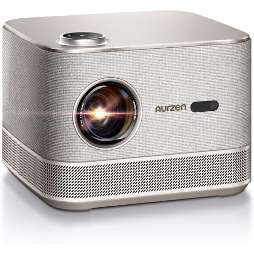 MONDODIGITALE-Boom 3 Videoprojecteur 4K, Le-Netflix/Doiby, Auto Focus/Keystone, 500 Ansi Vidéoprojecteur Wifi Bluetooth Portable Projecteur, Full Hd 1080P, 2X18W Haut-Parleurs, Zoom, Hdmi/Usb, Or