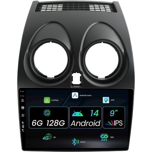Mondodigitale-Autoradio Double Din Android 12 Pour Nissan Qashqai J10 2006-2013 [9 Pouces Ips-6g Ram + 128g Rom] - Carplay Intégré/Android Auto/Dsp/Gps/Bt5.0/Rds/Wifi/Fm