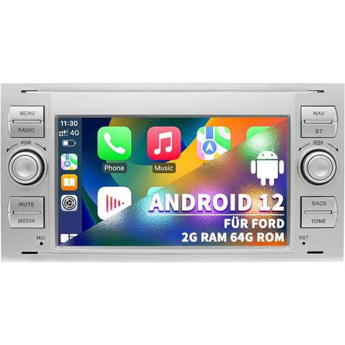 Mondodigitale-Autoradio Pour Ford Focus Mondeo S-Max C-Max Galaxy, Système Android 12 2g+64g, Écran Tactile 7 Pouces, Radio Double Din Prend En Charge Gps Navi Carplay Android Auto Bluetooth Wifi