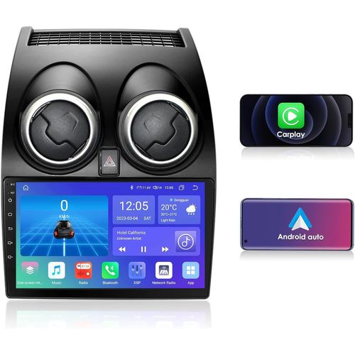 Mondodigitale-Autoradio Stéréo Android 12 Pour Nissan Qashqai J10 (2006-2013), Navi Ion Gps 4g+32g Avec Écran Tactile De 9 Pouces, Supporte Carplay Météo Wifi Swc Bluetooth Mirror-Link Dvr Connexion