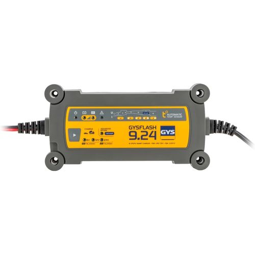 Mondodigitale-Flash 9.24, Chargeur De Batterie Intelligent Plomb (Agm, Gel, Liquide, Efb), 9a, Véhicules 6v/12v/24v (Voiture, Engin Btp), Maintien De Charge Sécurisé, Désulfatation, Ip65
