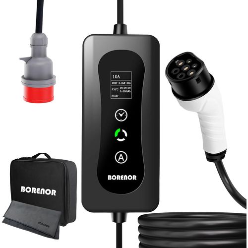 Mondodigitale-Chargeur Voiture Electrique11kw, Triphasé Ev Chargeur Type 2, Portable Ev Chargeur Station Chargeur Avec Cee Prise, Type 2 Câble 5 Mètres Avec Norme Européenne Iec 62196-2 Pour Ev