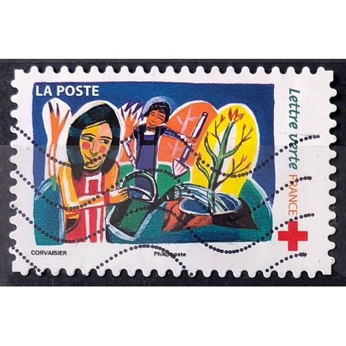 Croix Rouge 2017 - Arrosage Plant D'Arbre (Très Joli N° 1422) Obl - France Année 2017 - Brn83 - N33482