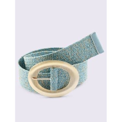 Ceinture Aspect Raphia Moderne - - Bleu Clair