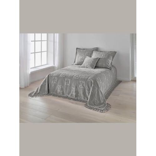 Plaid Tissé En Relief - - Gris