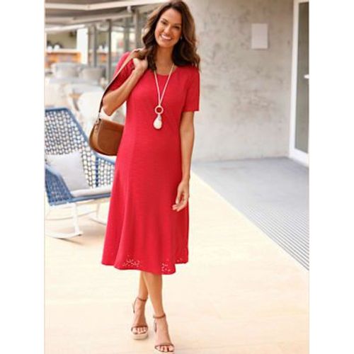 Robe En Jersey Polyester Recyclé - - Fraise