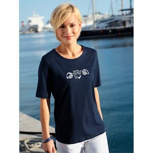 T-Shirt Manches Courtes Col Rond Imprimé Coquillages - - Marine