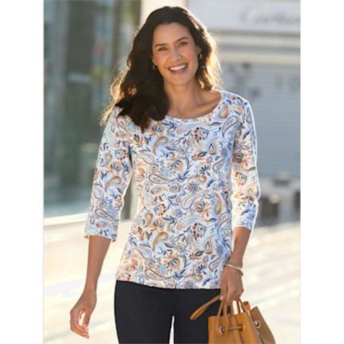 T-Shirt Imprimé 50% Coton - - Ocre-Bleu Jean Imprimé