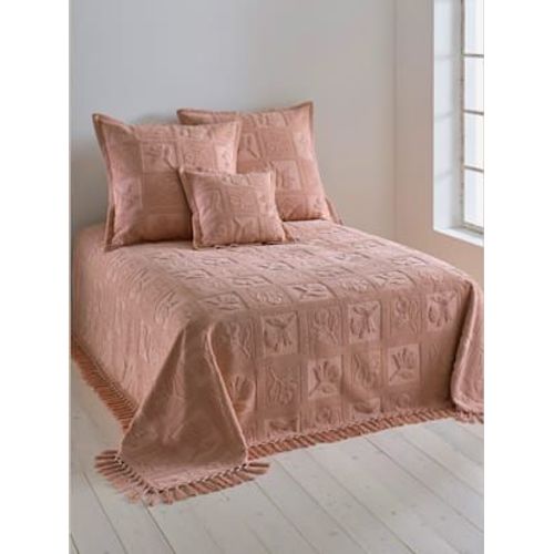 Plaid Tissé En Relief - - Rose