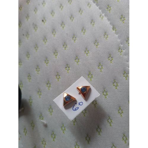 Boucle D'oreille Triangle Rubis Bleu