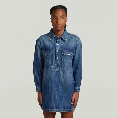 Robe Fille Dress Collar Denim - Bleu Moyen - Fille