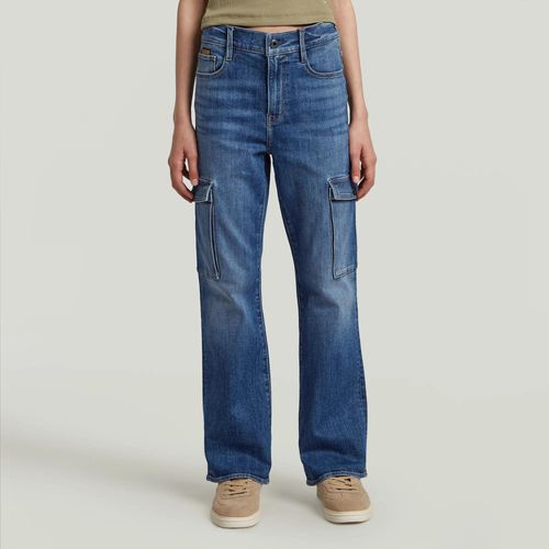 Jean Fille Strace Straight Cargo - Bleu Moyen - Fille