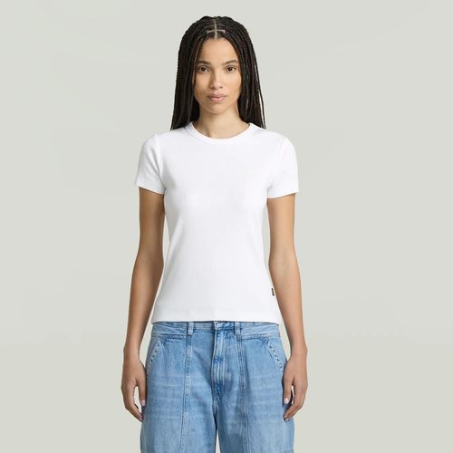 T-Shirt Rib Cap Sleeve - Blanc - Femmes