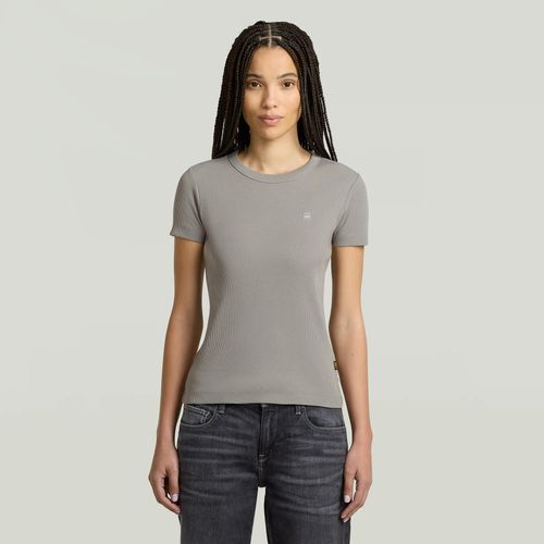 T-Shirt Rib Cap Sleeve - Gris - Femmes