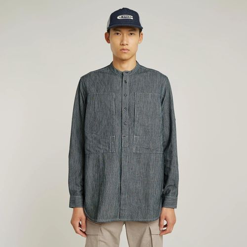 Chemise Stand Collar Rollup Relaxed - Bleu Foncé - Hommes