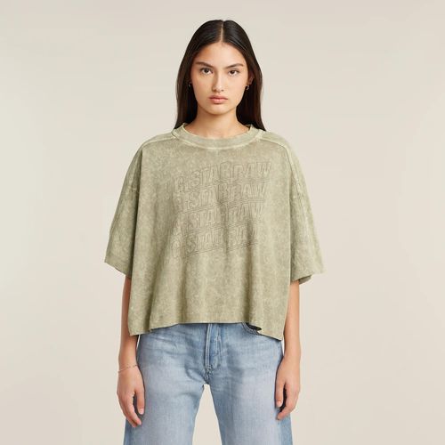 T-Shirt Washed Multi Logo Oversized - Beige - Femmes