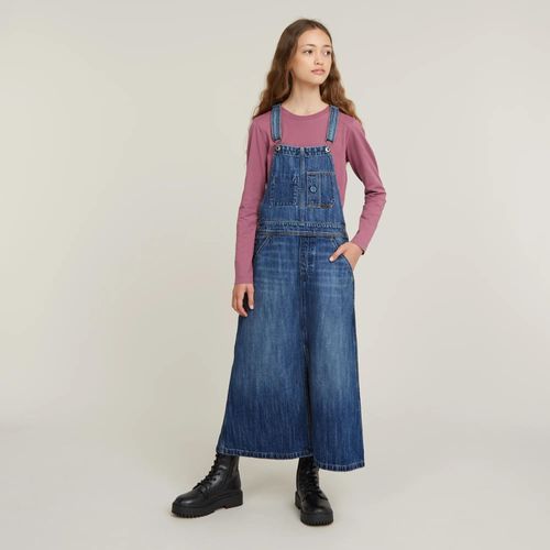 Robe Salopette Longue Pour Filles - Bleu Moyen - Fille