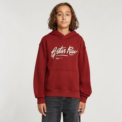 Sweat À Capuche Loose Brushed Pour Garçons - Rouge - Garçon
