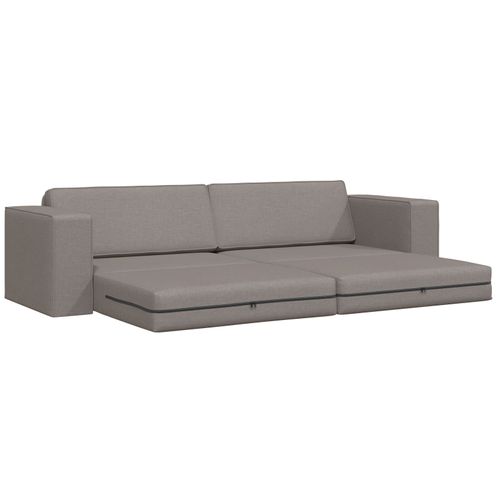 Vidaxl Canapé Lit De Sol 2-En-1 Taupe 245x150x60.5 Cm Tissu