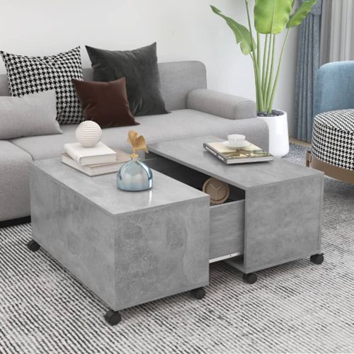 Vidaxl Table Basse Gris Béton 75x75x38 Cm Aggloméré
