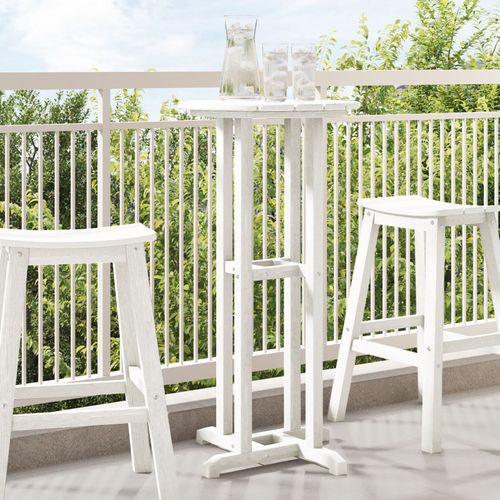 Vidaxl Table De Bar Blanche 55x55x107 Cm Hdpe