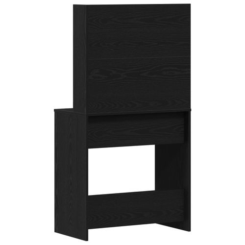 Vidaxl Table De Maquillage Led En Chêne Noir - 71 X 40 X 141 Cm, En Bois D'ingénierie