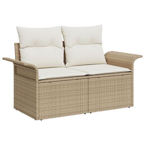 Vidaxl Ensemble Canapé Jardin 9 Pièces Avec Coussins Beige Poly Rotin