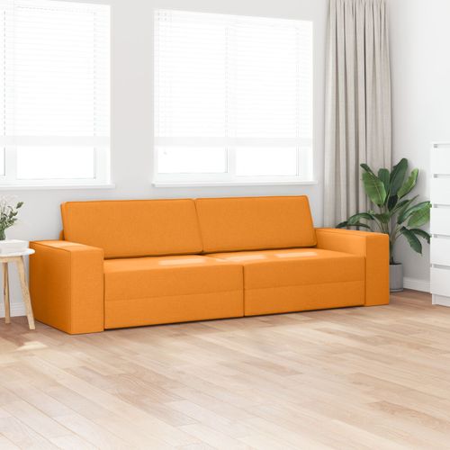 Vidaxl Canapé Lit 2-En-1 Jaune Foncé 245x150x60.5 Cm Tissu
