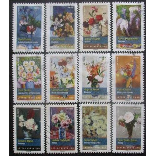 France Autoadhésif Série N°1120 Au 1131 Fleurs Oblitérés