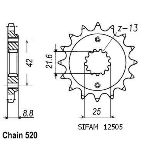 Pignon De Sortie De Boite Sifam Pour Moto Neuf
