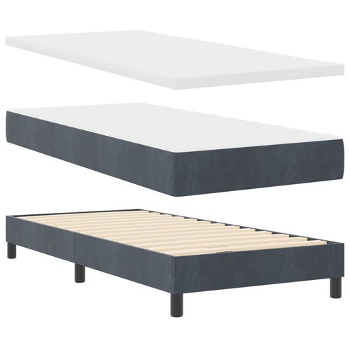 Vidaxl Lit Boxspring Avec Matelas Gris Foncé 100x200 Cm Velours