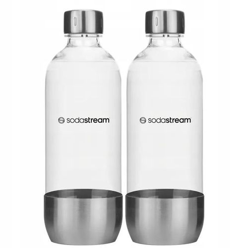 2x BOUTEILLE SATURATEUR SODASTREAM ARGENT 1L ACIER MÉTAL SANS BPA