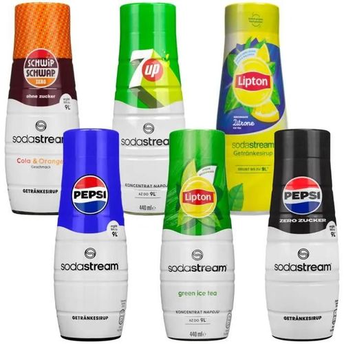 6x Sodastream Sirop Pepsi Schwip 7up Lipton Concentré Pour Saturateur