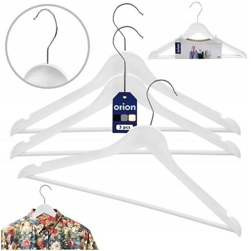 CINTRES ROTATIFS VÊTEMENTS BLANCS 42X24CM 3PCS. À LA GARDE-ROBE