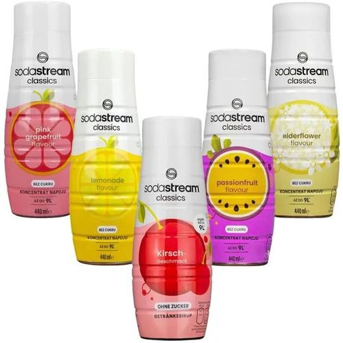 5x Sirop Sodastream Grejpfruit Citron Zéro Cerise Fruit De La Passion Fleur De Sureau