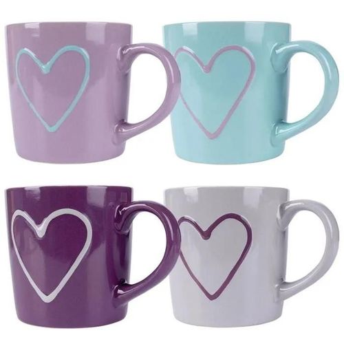 Grandes Tasses Colorées Lot De 4 Tasses Tasse Pour Boire Café, Thé, Herbes 600 Ml