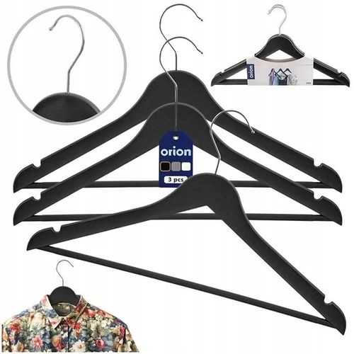 CINTRES ROTATIFS POUR VÊTEMENTS 42X24CM 3PCS. NOIR POUR LA GARDE-ROBE