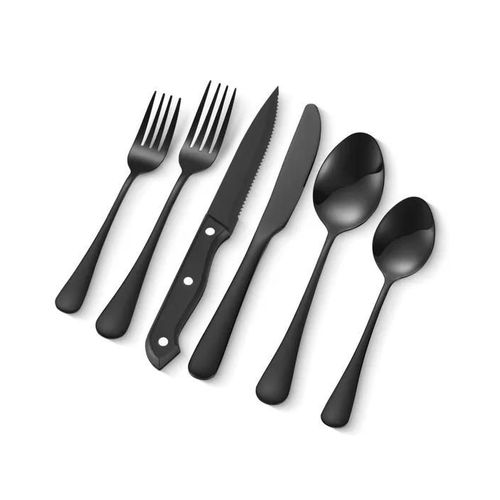 Ménagère-Vevor-48 Pièces Avec Couteau, Fourchette, Cuillère-Pour Cuisine, Maison, 8 Personnes-Noir