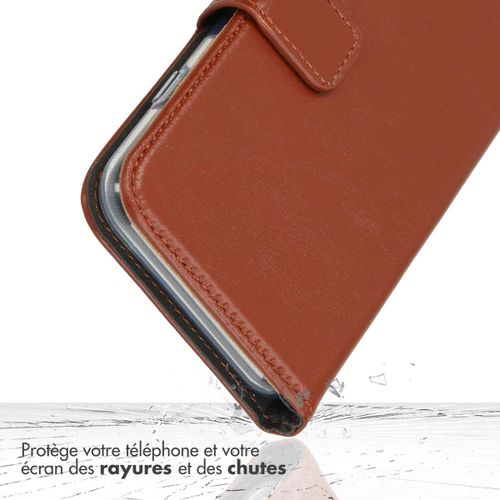 Selencia Étui Portefeuille En Cuir Véritable Samsung Galaxy S25 Edge Marron Clair