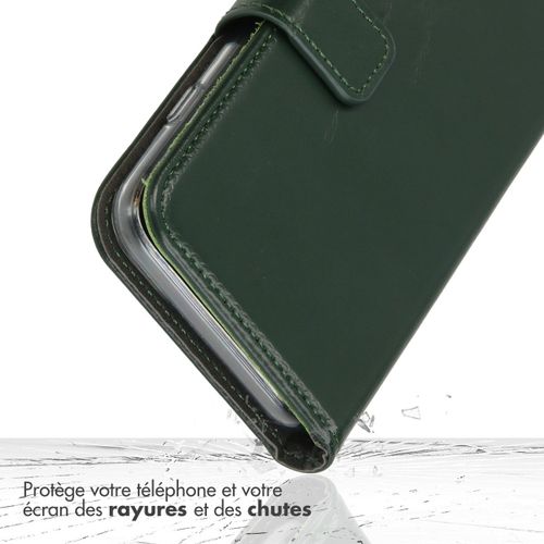 Selencia Étui Portefeuille En Cuir Véritable Samsung Galaxy S25 Edge Vert