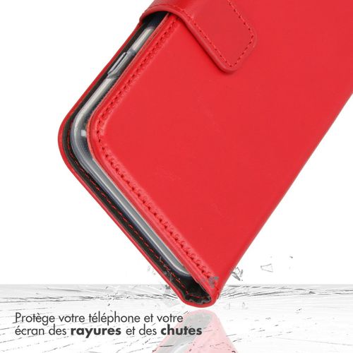 Selencia Étui Portefeuille En Cuir Véritable Samsung Galaxy S25 Edge Rouge