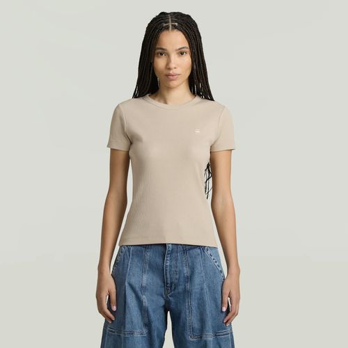 T-Shirt Rib Cap Sleeve - Beige - Femmes