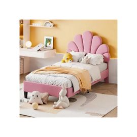 Matelas Lit Lit D'enfant 90 X 200 Cm, Cadre De Lit Avec Tête De Lit Fleurie Et Sommier À Lattes