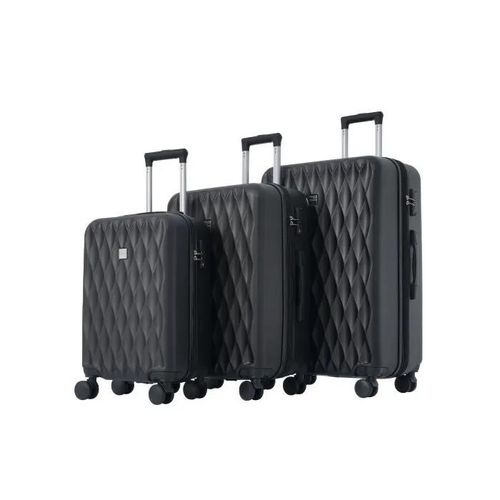 Set de valises, Set M-L-XL, Valise à coque dure, valise à roulettes, noir
