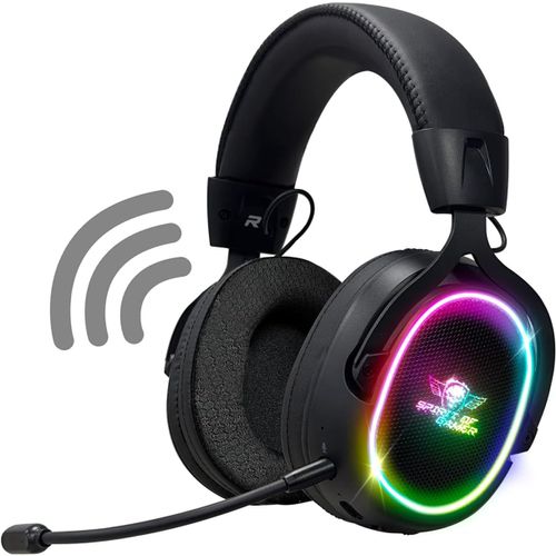MONDODIGITALE-Xpert H1200, Casque Gaming Sans Fil Bluetooth Avec Micro Détachable, Ps5, Ps4, Switch, Pc, Mac, Haut Parleur Son Audio Virtuel 7.1, Retroéclairege Rgb, Prise Jack 3,5 Mm, Noir