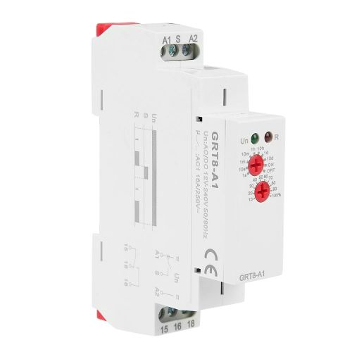 Mini relais temporisé de mise sous tension GRT8-A1, Type Rail DIN AC/DC 12V   240V