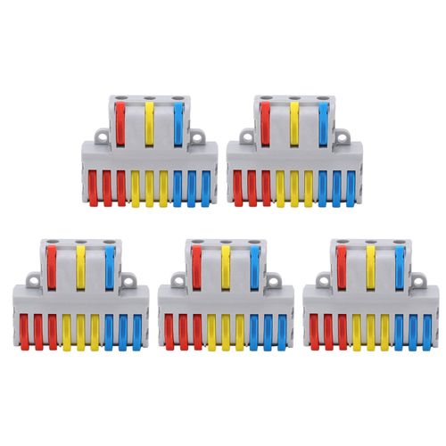 Connecteur séparateur de fil, écrou de levier Type 9 en 3, bornier de connexion rapide SPL? 93, 5 pièces