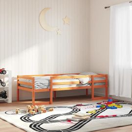 Cadre De Lit Pour Enfants Sans Matelas Cire Marron 90x200 Cm